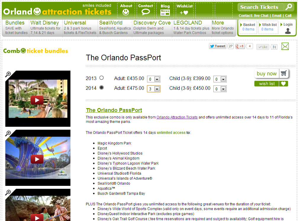 Orlando Attraction Tickets